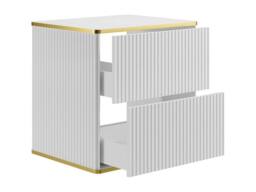 Vente-unique Fluted Wall-Hung Vanity Unit With Gold Trim - White - W60 Cm - KELIZA - thumbnail 6