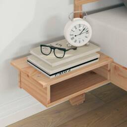 Berkfield Home with Headboard Brown 200 x 200 cm Solid pine wood in Natural - thumbnail 4