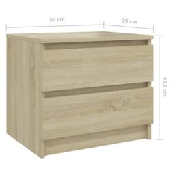 Berkfield Home Bed Cabinet Sonoma Oak 50x39x43.5 cm Engineered Wood in Brown - thumbnail 6