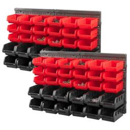 VOGREX 64 PCS WALL MOUNTED TOOL STORAGE ORGANISER RACK GARAGE WORKSHOP SHED in Red - thumbnail 3