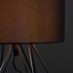 ValueLights Pair Of Modern Black Metal Basket Cage Table Lamps With Black Fabric Shades - thumbnail 4