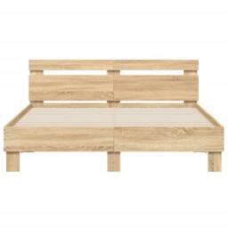 Berkfield Home Bed Frame without Mattress Sonoma Oak 140x190 cm in Brown - thumbnail 5
