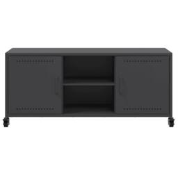 Berkfield Home TV Cabinet Black 100.5x39x43.5 cm Steel - thumbnail 6