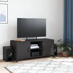 Berkfield Home TV Cabinet Black 100.5x39x43.5 cm Steel