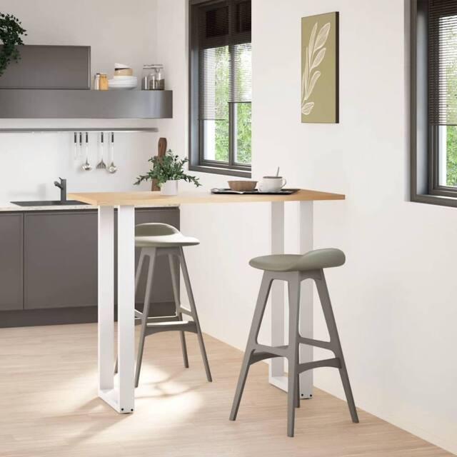 Berkfield Home Coffee Table Legs U-Shaped 2 pcs White 40x(110-111) cm Steel - image 1