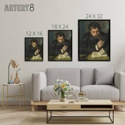 "Artery8 Claude Monet Portrait Renoir Vintage Black Framed Canvas Wall Art - Size: W12"" x H16""" - thumbnail 4