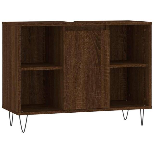 Berkfield Home Bathroom Cabinet Brown Oak 80x33x60 cm Engineered Wood - Size: 80 x 33 x 60 cm - image 1