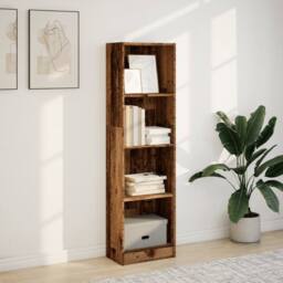 Berkfield Home Bookcase Old Wood 40x24x143 cm Engineered Wood in Brown - Size: 40 x 24 x 143 cm - thumbnail 3