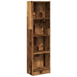 Berkfield Home Bookcase Old Wood 40x24x143 cm Engineered Wood in Brown - Size: 40 x 24 x 143 cm - thumbnail 1