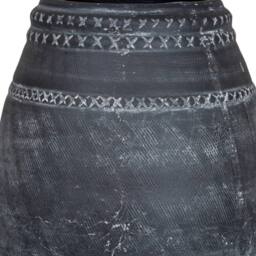 Lemon Pavilion Furniture and Decor Etched Collection Vase - Ceramic - L19 x W19 x H25 cm - Black - thumbnail 4
