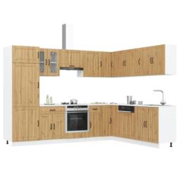 Berkfield Home Elegant 14 Piece Kitchen Cabinet Set Lucca Artisan Oak Engineered Wood in Brown - thumbnail 2