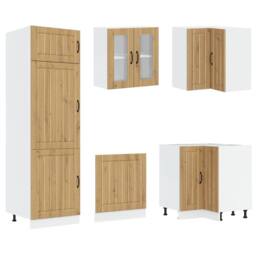 Berkfield Home Elegant 14 Piece Kitchen Cabinet Set Lucca Artisan Oak Engineered Wood in Brown - thumbnail 5