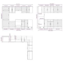 Berkfield Home Elegant 14 Piece Kitchen Cabinet Set Lucca Artisan Oak Engineered Wood in Brown - thumbnail 9
