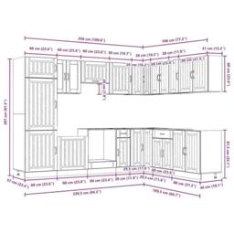 Berkfield Home Elegant 14 Piece Kitchen Cabinet Set Lucca Artisan Oak Engineered Wood in Brown - thumbnail 8