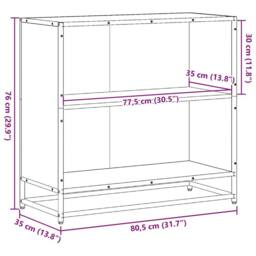 Berkfield Home Book Cabinet Black 80.5x35x76 cm Engineered Wood - thumbnail 9