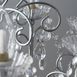 Loops Bathroom Ceiling Pendant Light Chrome & Crystal IP44 8 Bulb Hanging Lamp Rose - thumbnail 5