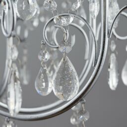 Loops Bathroom Ceiling Pendant Light Chrome & Crystal IP44 8 Bulb Hanging Lamp Rose - thumbnail 4