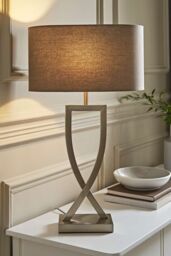 ValueLights Katniss Brushed Chrome Industrial Tall Table Lamp With Oval Shade in Silver