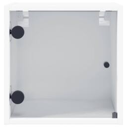 Berkfield Home Bedside Cabinets with Glass Doors 2 pcs White 35x37x35 cm - Size: 35 x 37 x 35 cm - thumbnail 7