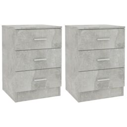 Berkfield Home Bedside Cabinets 2 pcs Concrete Grey 38x35x56 cm Engineered Wood - Size: 38 x 35 x 56 cm - thumbnail 2