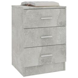 Berkfield Home Bedside Cabinets 2 pcs Concrete Grey 38x35x56 cm Engineered Wood - Size: 38 x 35 x 56 cm - thumbnail 3