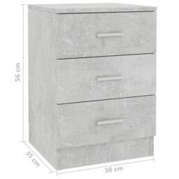 Berkfield Home Bedside Cabinets 2 pcs Concrete Grey 38x35x56 cm Engineered Wood - Size: 38 x 35 x 56 cm - thumbnail 6
