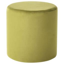Wyld and Coco Velvet Round Olive Green Ottoman Pouffe Footstool - thumbnail 2