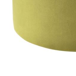 Wyld and Coco Velvet Round Olive Green Ottoman Pouffe Footstool - thumbnail 5