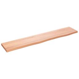 Berkfield Home Wall Shelf Light Brown 100x20x2 cm Treated Solid Wood Oak - Size: 100 x 20 x 2 cm - thumbnail 2