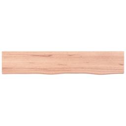 Berkfield Home Wall Shelf Light Brown 100x20x2 cm Treated Solid Wood Oak - Size: 100 x 20 x 2 cm - thumbnail 3