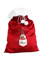 Personalised Memento Company Women's Personalised Gonk Family Red Christmas Sack - Female