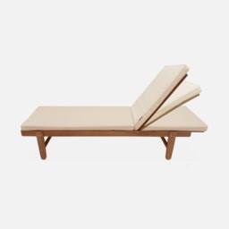 sweeek Pair Of Multi-position Wooden Sun Loungers With Wheels in Beige - thumbnail 3