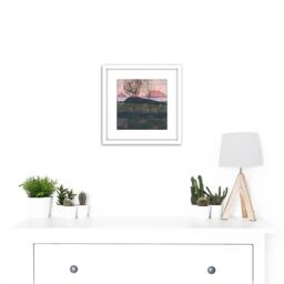 Artery8 Egon Schiele Setting Sun Painting 8X8 Inch Square Wooden Framed Wall Art Print Picture with Mount in White - thumbnail 2
