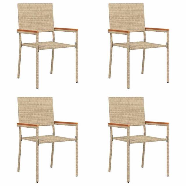 Berkfield Home Outdoor Chairs 4 pcs 54 x 56 x 90 cm in Cream - image 1