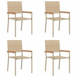 Berkfield Home Outdoor Chairs 4 pcs 54 x 56 x 90 cm in Cream - thumbnail 1