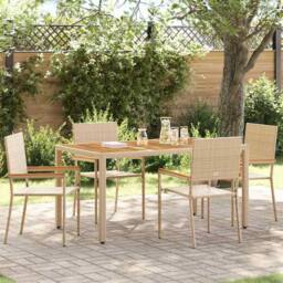 Berkfield Home Outdoor Chairs 4 pcs 54 x 56 x 90 cm in Cream - thumbnail 2