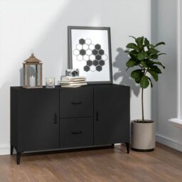 Berkfield Home Sideboard Black 100x36x60 cm Engineered Wood - Size: 100 x 36 x 60 cm