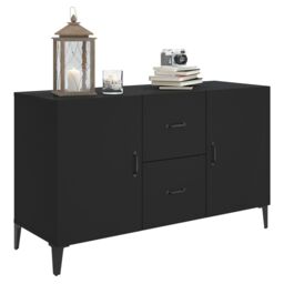 Berkfield Home Sideboard Black 100x36x60 cm Engineered Wood - Size: 100 x 36 x 60 cm - thumbnail 4