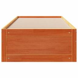 Berkfield Home Bed Frame Frame w/Drawers Wax Brown 90x190 cm Single Solid Wood Pine - thumbnail 4