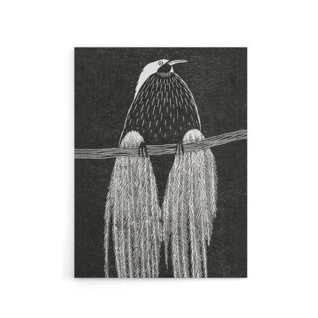 "Artery8 Stylised Bird of Paradise De Mesquita Canvas Wall Art Print in White - Size: W18"" x H24""" - image 1