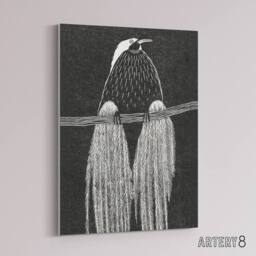 "Artery8 Stylised Bird of Paradise De Mesquita Canvas Wall Art Print in White - Size: W18"" x H24""" - thumbnail 2