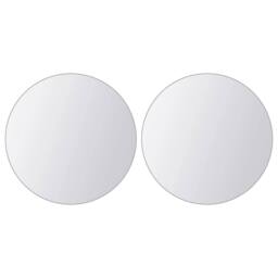 Berkfield Home 16 pcs Mirror Tiles Round Glass in Silver - thumbnail 3