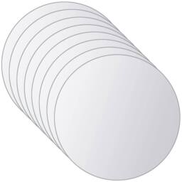 Berkfield Home 16 pcs Mirror Tiles Round Glass in Silver - thumbnail 2