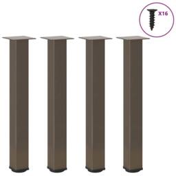 Berkfield Home Modern Coffee Table Legs 4 pcs Natural Steel 72-74 cm Steel in Brown - thumbnail 2
