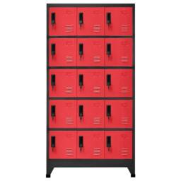 Berkfield Home Locker Cabinet Anthracite & Red 90x40x180 cm Steel - Size: 90 x 40 x 180 cm - thumbnail 1