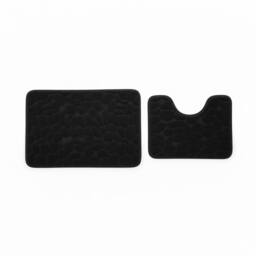 Snug City Pebble Design Memory Foam Bath Mat Set Soft Absorbent NonSlip Bathroom in Black - Size: 50 cm x 80 cm - thumbnail 2