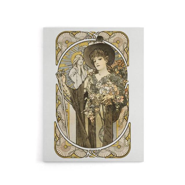 "Artery8 La Tosca Theatre Play Vintage Advert Canvas Wall Art Print Mucha in White - Size: W18"" x H24""" - image 1