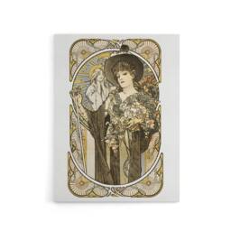 "Artery8 La Tosca Theatre Play Vintage Advert Canvas Wall Art Print Mucha in White - Size: W18"" x H24""" - thumbnail 1