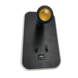 VOGREX Black LED Reading Lamp Wall Light Bedroom Bedside Sconce With Switch - thumbnail 3