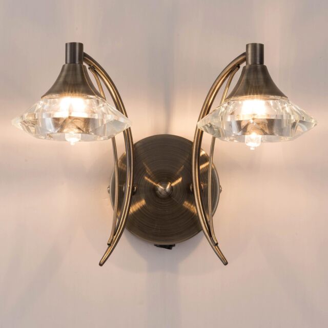 Harper Living Double Wall Light & Sconce Antique Brass Finish in Bronze - image 1